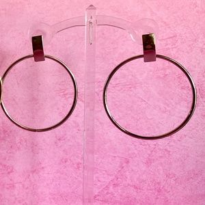 Silver Forward Facing Hoop like Earrings
